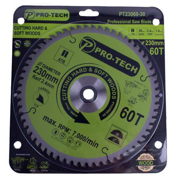 SAW BLADE TCT 230 X 2.4 X 30 X 60T WOOD PROF.