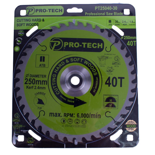 SAW BLADE TCT 250 X 2.4 X 30 X 40T WOOD PROF.