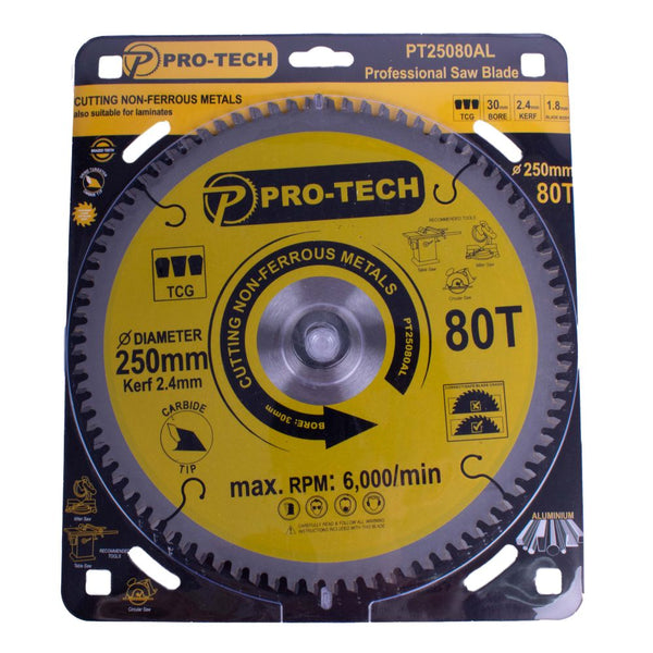 SAW BLADE TCT 250 X 2.4 X 30 X 80T ALUM. PROF.