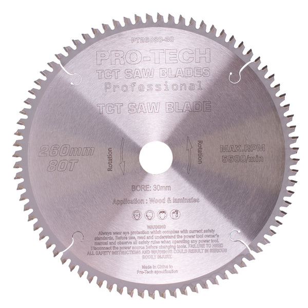 SAW BLADE TCT 260X2.5X30X80T WOOD PROF. PRO-TECH FES. KAPEX - Power Tool Traders