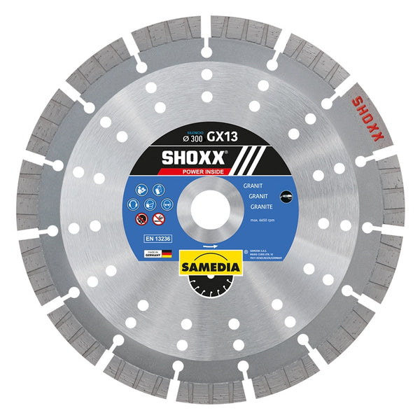 DIAMOND BLADE 300 X 25.4 SEG. IND GRANITE LONG LIFE SHOXX GX13