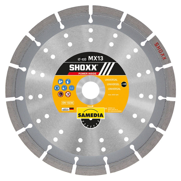 DIAM. CUT/DISC 400MM X 20MM 28 SEG REINF/CONCR BRICK SHOXX MX13
