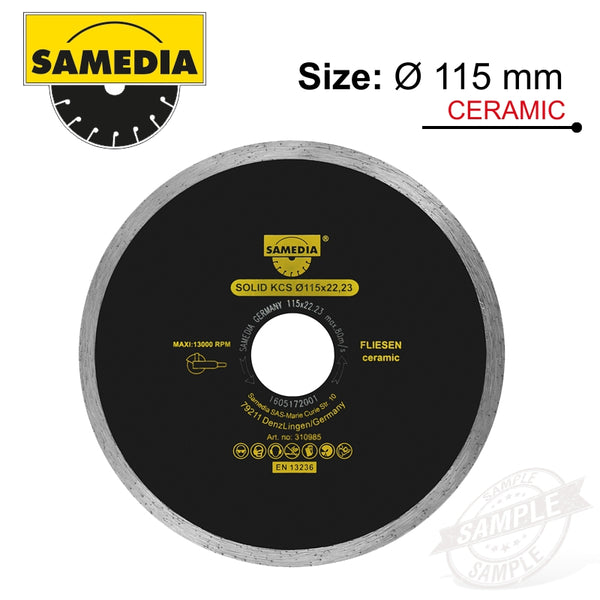 DIAMOND BLADE 115MM X 22.23 CONTINIOUS IND PORCELAIN & CERAMICS SOLID - Power Tool Traders