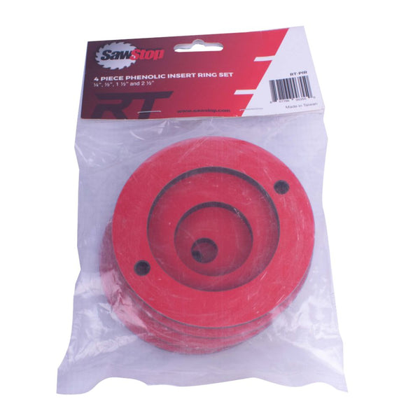 PHENOLIC INSERT RING 4PC SET 0.25'/0.5'/1.5'/2.5' FOR ROUTER LIFT RT-L