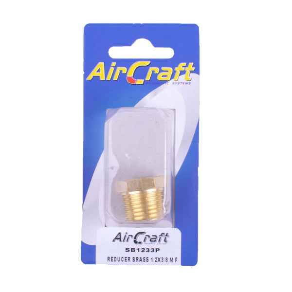 REDUCER BRASS 1/2X3/8 M/F CONICAL 1PC PACK