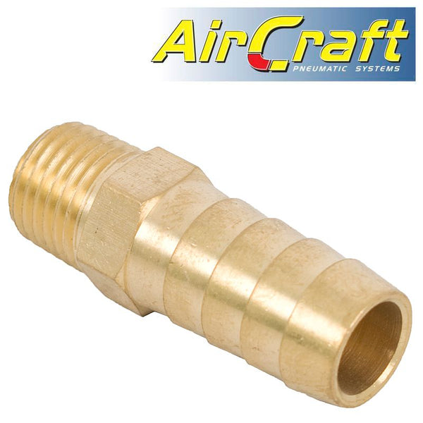 HOSE TAIL CONNECTOR BRASS 1/4M X 13MM - Power Tool Traders