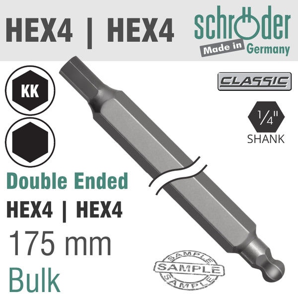 D/E HEX 4 X 4 BALL 175MM BIT - Power Tool Traders