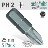 PHIL.NO.2X25MM CLASSIC INS.BIT 5 PACK - Power Tool Traders