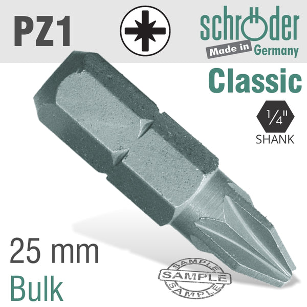 POZI NO.1X25MM CLASSIC INS.BIT - Power Tool Traders