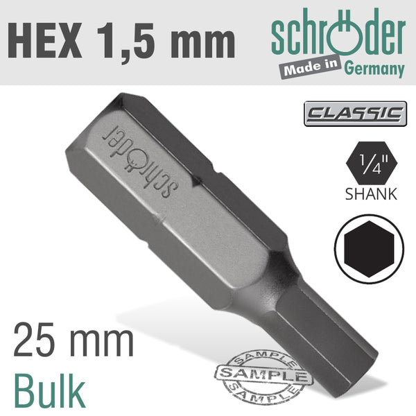 HEX/ALLEN 1.5MM 25MM INS.BIT - Power Tool Traders