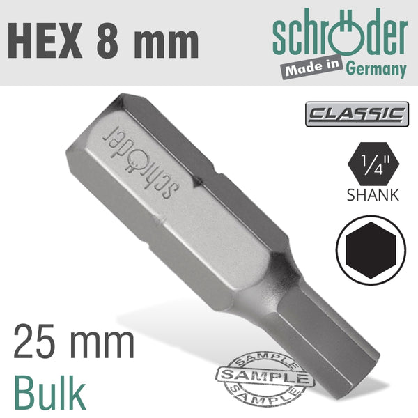 HEX/ALLEN 8MM INSERT BIT BULK - Power Tool Traders
