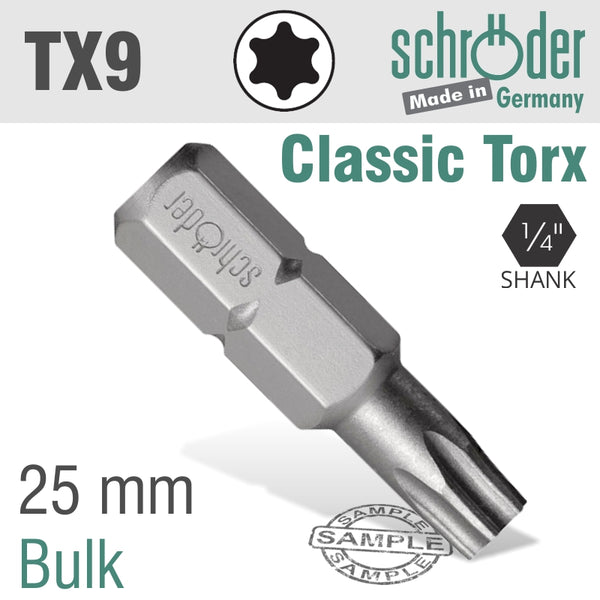TORX TX9 25MM CLASSIC BIT BULK - Power Tool Traders
