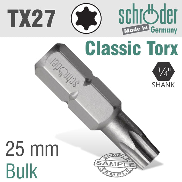 TORX TX 27 CLASSIC BIT 25MM - Power Tool Traders