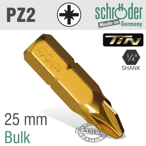 POZI NO 2X25MM INSERT BIT TITAINIUM COATED - Power Tool Traders