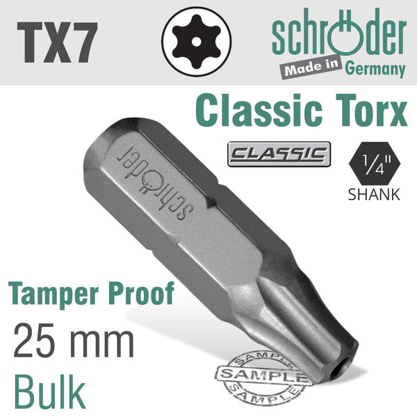 TORX TAMP.RES.TX7 INS.BIT - Power Tool Traders