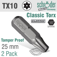 TORX TAMPER RESIST T10H 25 2CD - Power Tool Traders