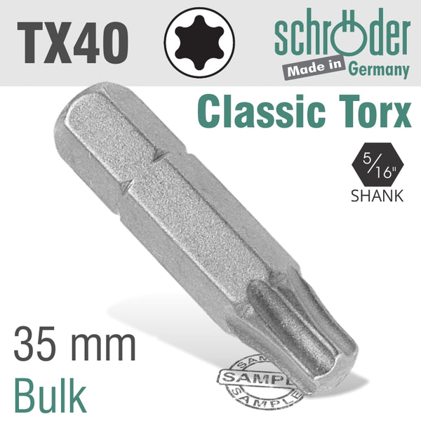 TORX TX40 5/16'HEX X 35MM - Power Tool Traders