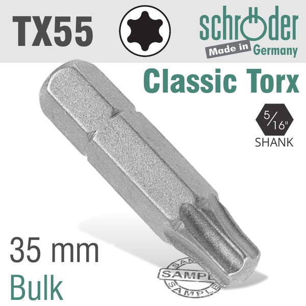 TORX TX 55 x 5/16 HEX x 35MM BIT - Power Tool Traders