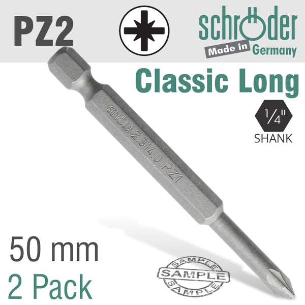 POZI NO.2 x 50MM CLASSIC POWER BIT 2CD - Power Tool Traders
