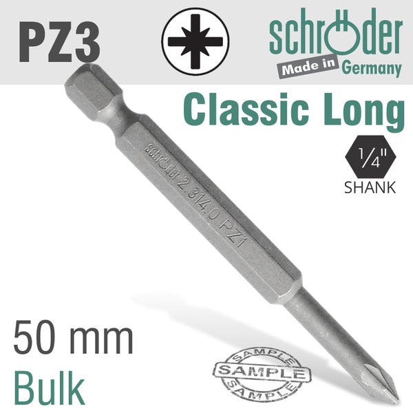 POZI NO.3 x 50MM CLASSIC POWER BIT - Power Tool Traders