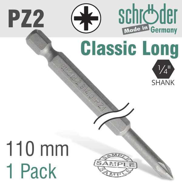 POZI.NO2 110MM POWER BIT 1 PACK - Power Tool Traders