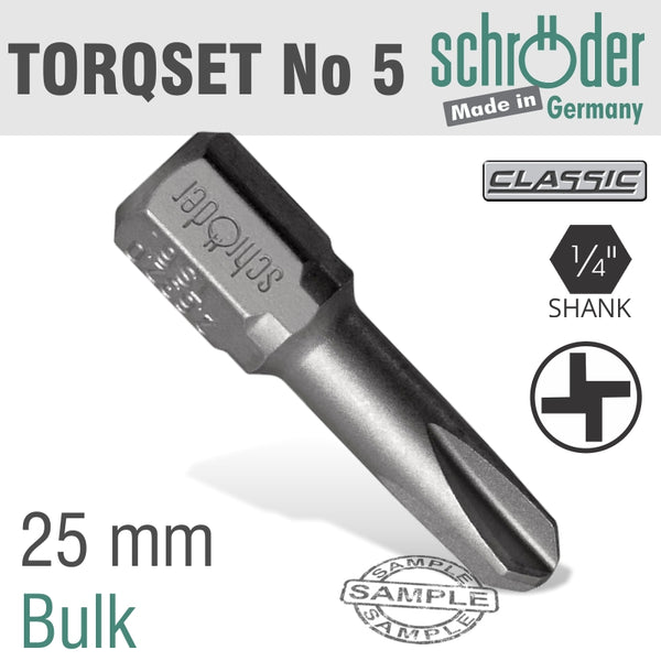 TORQSET NO.5X25MM CLASSIC BIT - Power Tool Traders