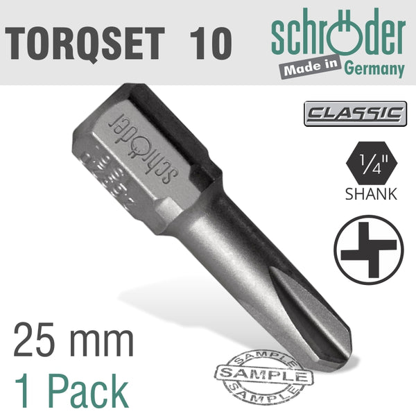 TORQSET NO.10X25MM CLASSI BIT 1 PACK - Power Tool Traders