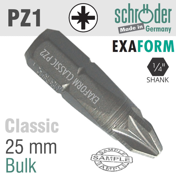 POZI.1 EXAFORM CLASSIC INSERT BIT 25MM BULK - Power Tool Traders