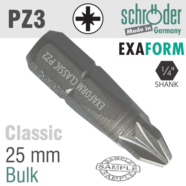 POZI.3 EXAFORM CLASSIC INSERT BIT 25MM BULK - Power Tool Traders