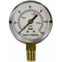 PRESS. GAUGE 63MM 1/4' BOT. FIT 0-16BAR 0-1600KPA - Power Tool Traders