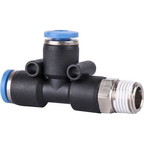 PU HOSE FITTING TEE 4MM X 4MM X 1/8'M - Power Tool Traders