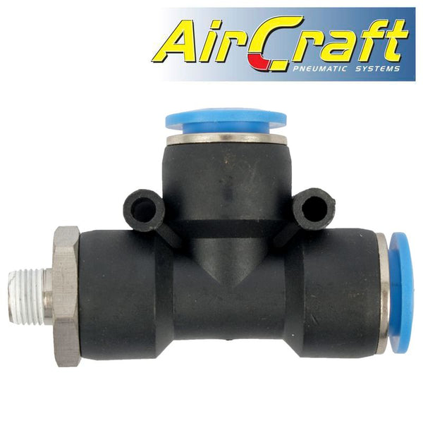 PU HOSE FITTING TEE 12MM X 12MM X 1/8'M - Power Tool Traders