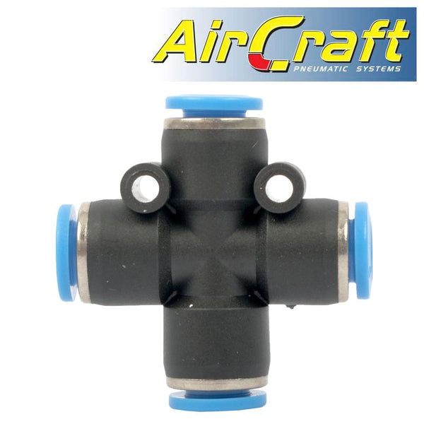 PU HOSE FITTING 4 WAY CONNECTOR 6MM - Power Tool Traders