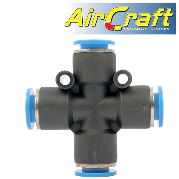 PU HOSE FITTING 4 WAY CONNECTOR 10MM - Power Tool Traders