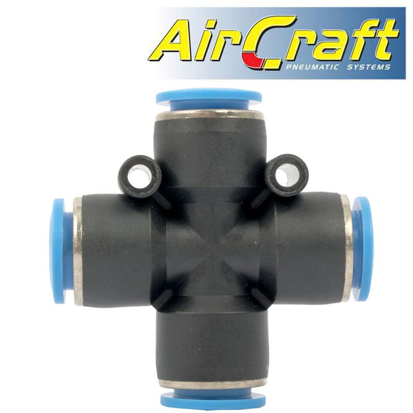 PU HOSE FITTING 4 WAY CONNECTOR 12MM - Power Tool Traders