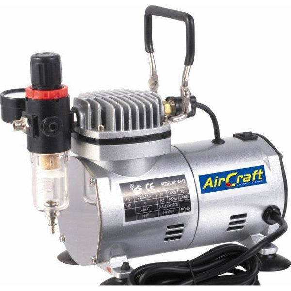 COMPRESSOR FOR AIRBRUSH 1 CYL. W/REG & FILTER (AS18-2) - Power Tool Traders