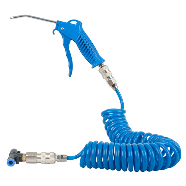 AIR DUSTER GUN SET 4PCE AIR GUN & 5M X 8MM OD SPIRAL PU HOSE & COUPLER - Power Tool Traders