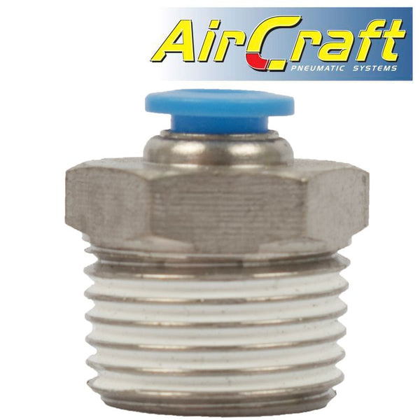 PU HOSE FITTING STRAIGHT STUD 6MM-1/2 M - Power Tool Traders