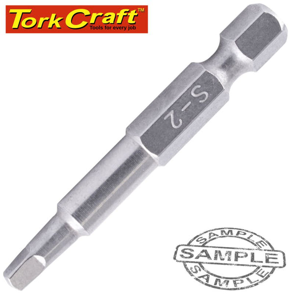 STAINLESS  SCREWDRIVER BIT SQ2 X 50MM RED SHANK - Power Tool Traders