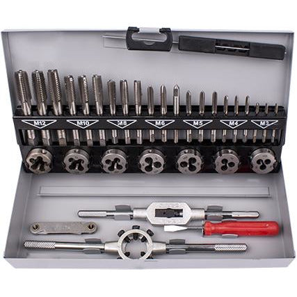TAP AND DIE SET 32PCE 3-12MM HSS IN STEEL CASE - Power Tool Traders