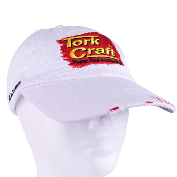 TORK CRAFT BASE BALL CAP WHITE ADJUSTABLE ONE SIZE FITS ALL - Power Tool Traders