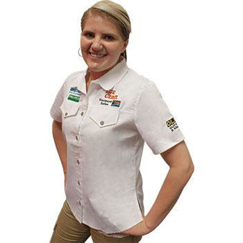 LADIES BLOUSE - WHITE - SMALL - Power Tool Traders