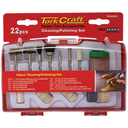 CLEANING & POLISHING SET 22 PCE MINI - Power Tool Traders