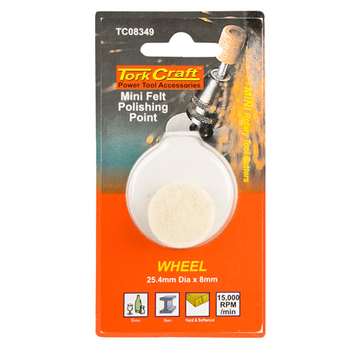 MINI FELT POLISING POINT 25.4MM X 6MM WHEEL - Power Tool Traders