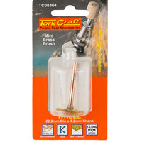MINI BRASS BRUSH 19.1MM WHEEL 3.2MM SHANK - Power Tool Traders