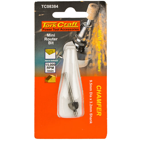 MINI ROUTER BIT 9.5MM COVE 3.2MM SHANK - Power Tool Traders