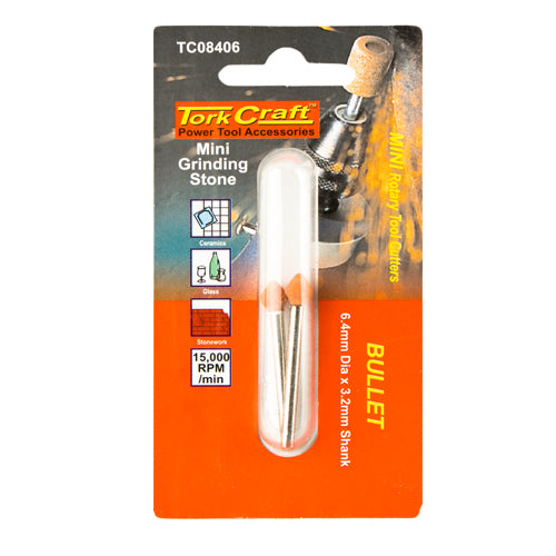 MINI GRINDING STONE 4.8MM BULLET 3.2MM SHANK - Power Tool Traders