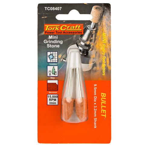 MINI GRINDING STONE 9.5MM BULLET 3.2MM SHANK - Power Tool Traders