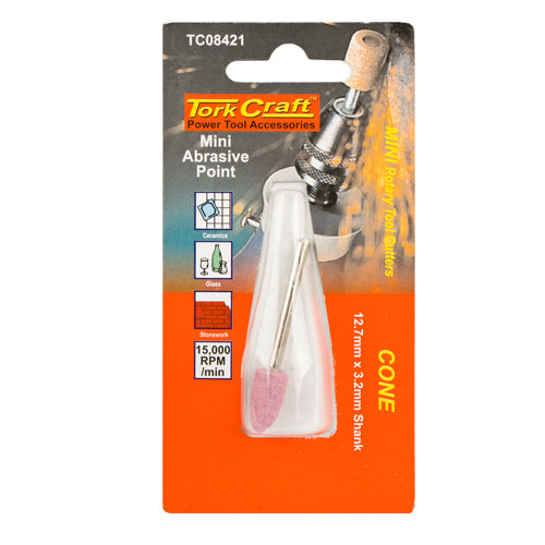 MINI ABRASIVE POINT 12.7MM CONE 3.2MM SHANK - Power Tool Traders