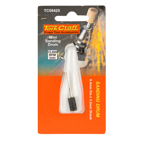 MINI SANDING DRUM 6.4MM X 3.2MM SHANK - Power Tool Traders